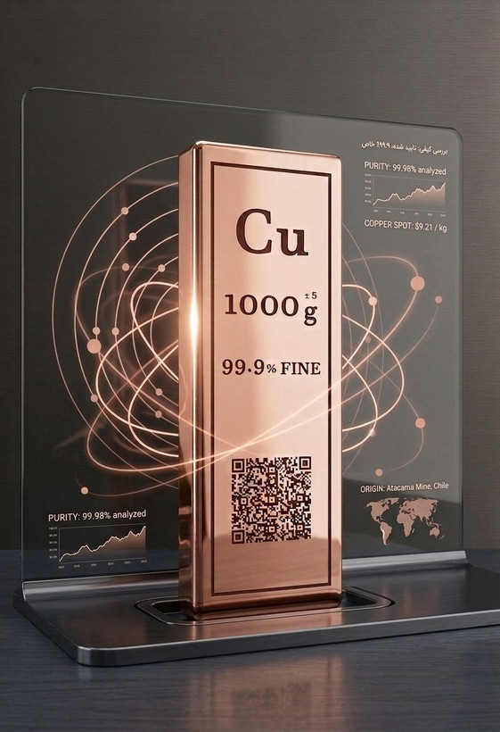 شمش مس یک کیلویی پرداخت آیینه ای