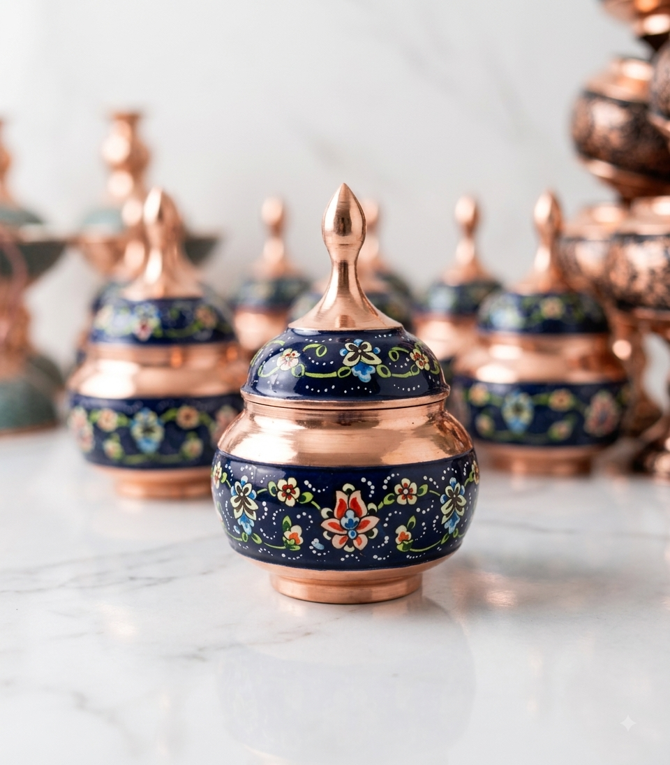 قندان مسی الماس پرداز سایز 18